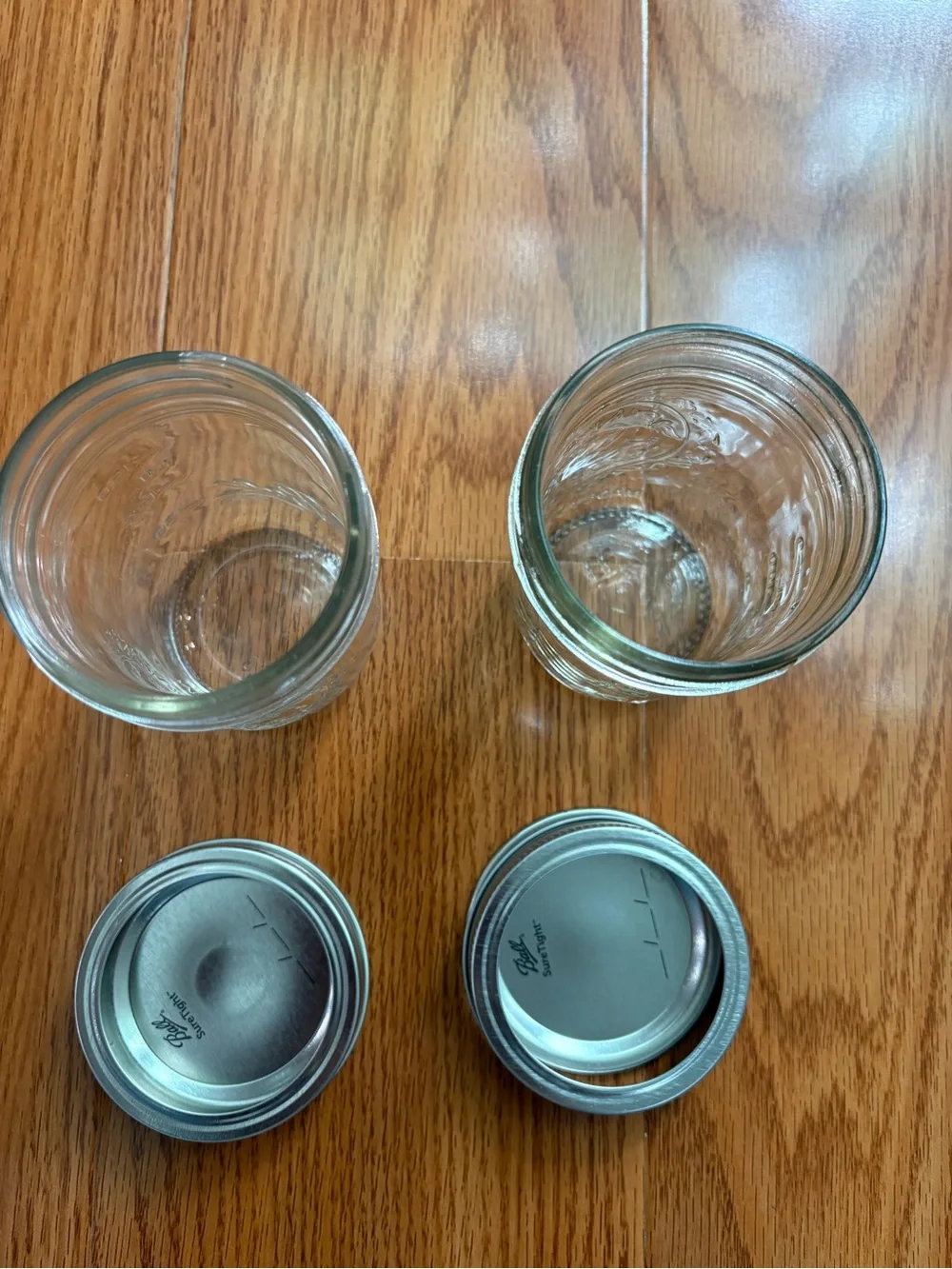 6 OZ Embossed Glass Ball Jars with Silver Lids - Set of 2